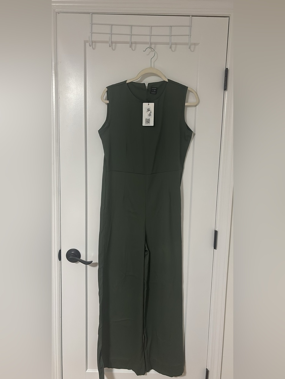 Lulu's Olive Green Sleeveless Wide-Leg Jumpsuit